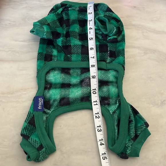 Frisco Dog Plush Cozy Fleeze PJs. Green Plaid. Small NWT! - Picture 5 of 5